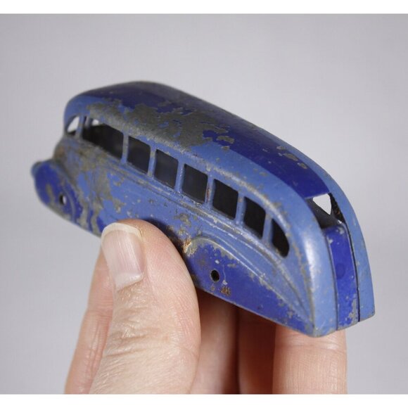 Vintage Pre-WWII Meccano Dinky toys streamlined bus 29b in 2 tone blue, cut rear - Picture 5 of 7